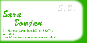 sara domjan business card